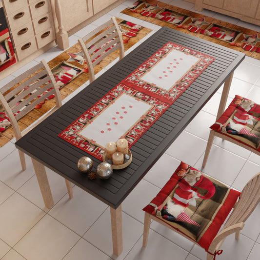 Chemin de Table de Noël, Nappe Chemin de Noël, Chemin de Cuisine Elfe