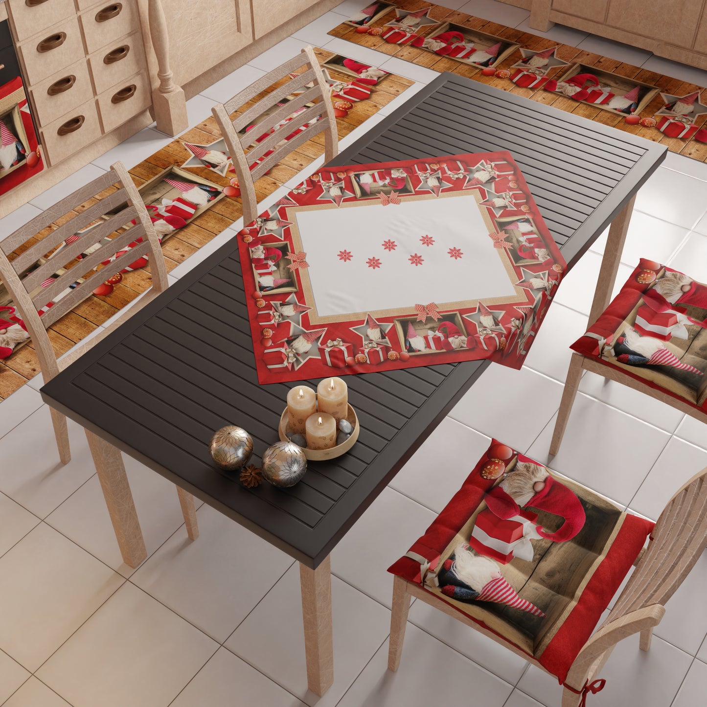 Christmas Centerpiece for Kitchen in Elf Digital Print