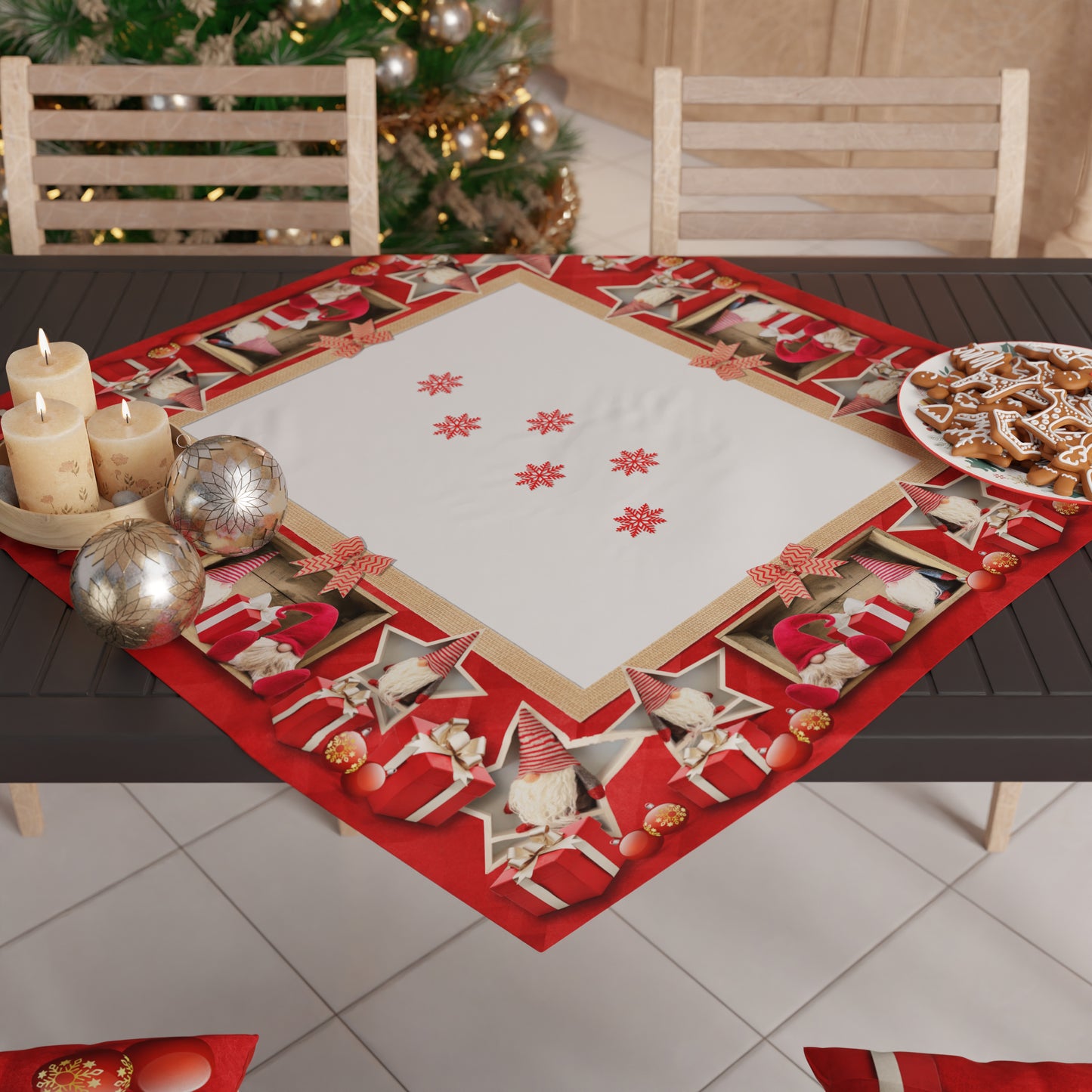 Christmas Centerpiece for Kitchen in Elf Digital Print