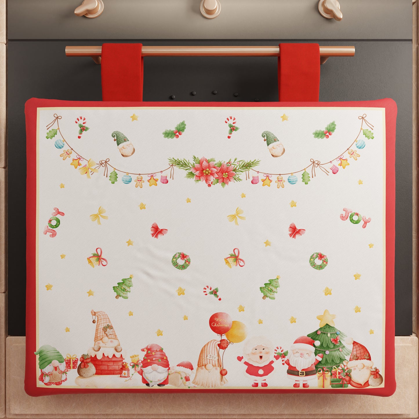 Housse de four de Noël pour cuisine en impression numérique Gnome