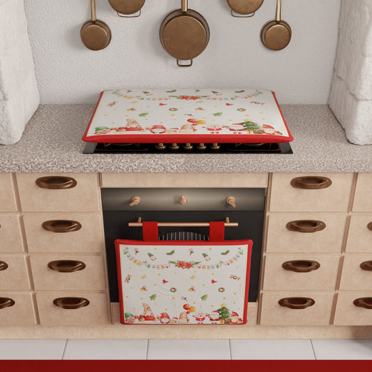 Housse de plaque de cuisson de Noël pour cuisine en impression numérique Gnome