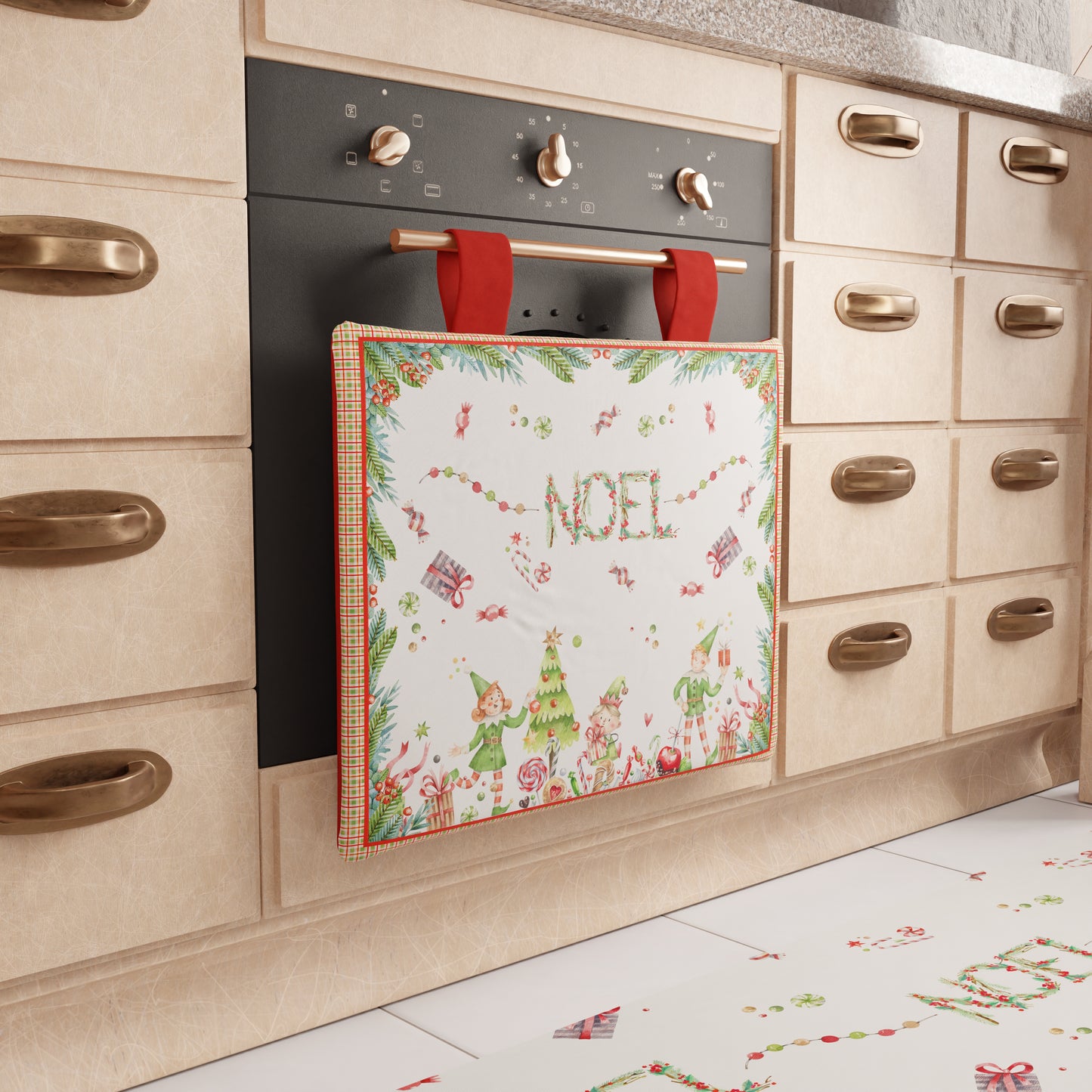 Housse de four de Noël pour cuisine en impression numérique Noel