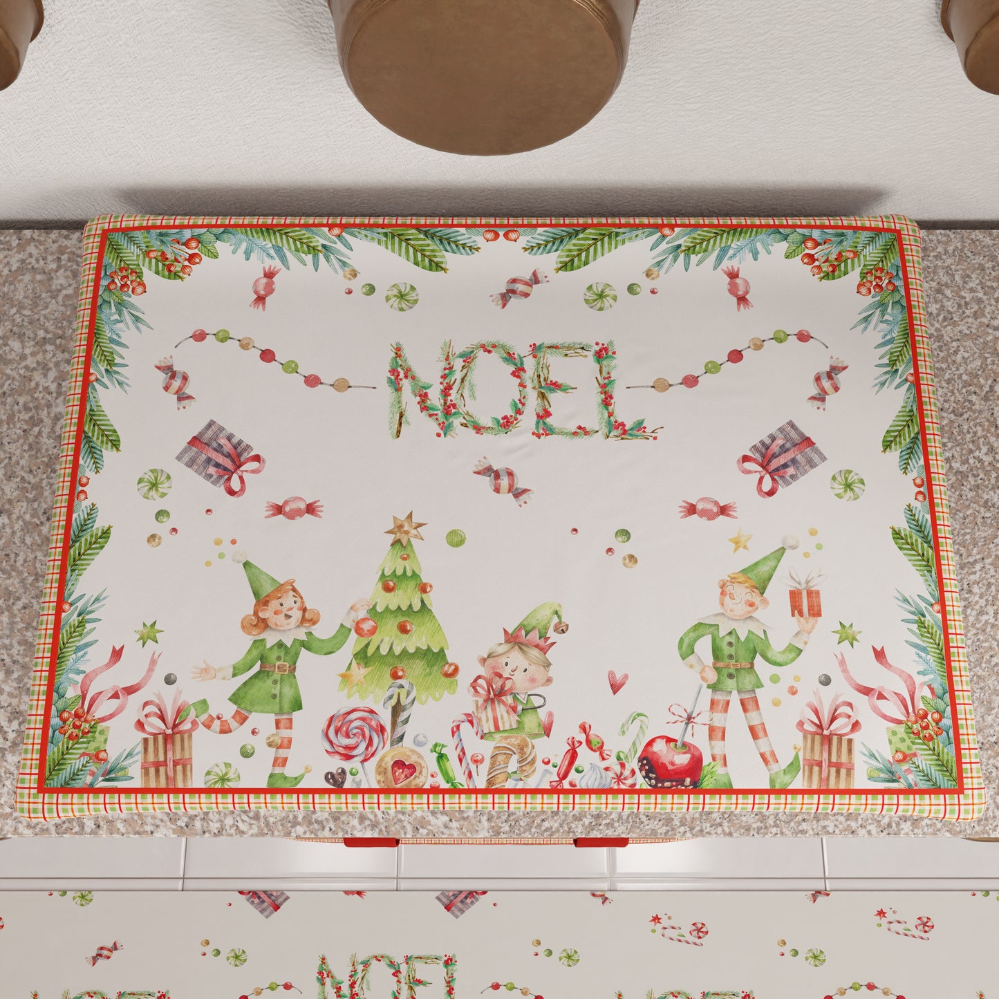 Housse de plaque de cuisson de Noël pour cuisine en impression numérique Noel
