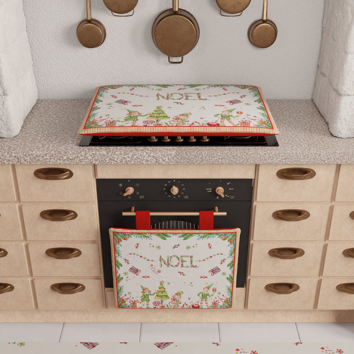 Housse de four de Noël pour cuisine en impression numérique Noel
