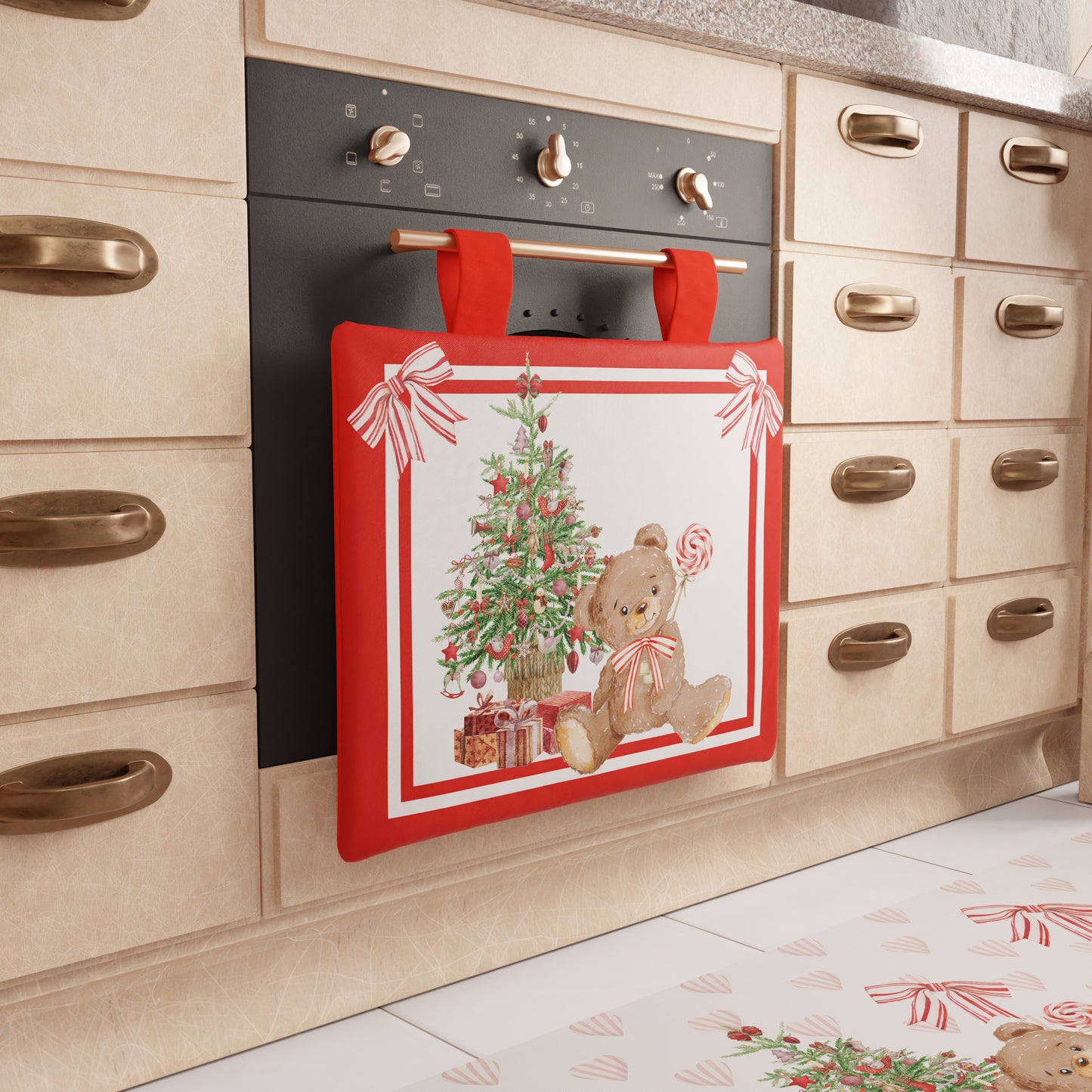 Housse de four de Noël pour cuisine en impression numérique Ours