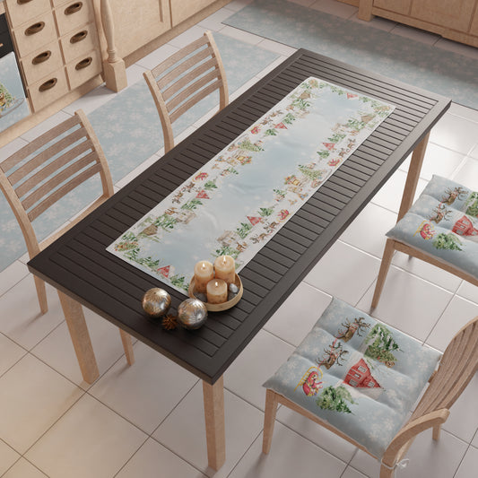 Chemin de table de Noël, chemin de table de Noël, nappe chemin de table de Noël, chemin de table de cuisine Neige