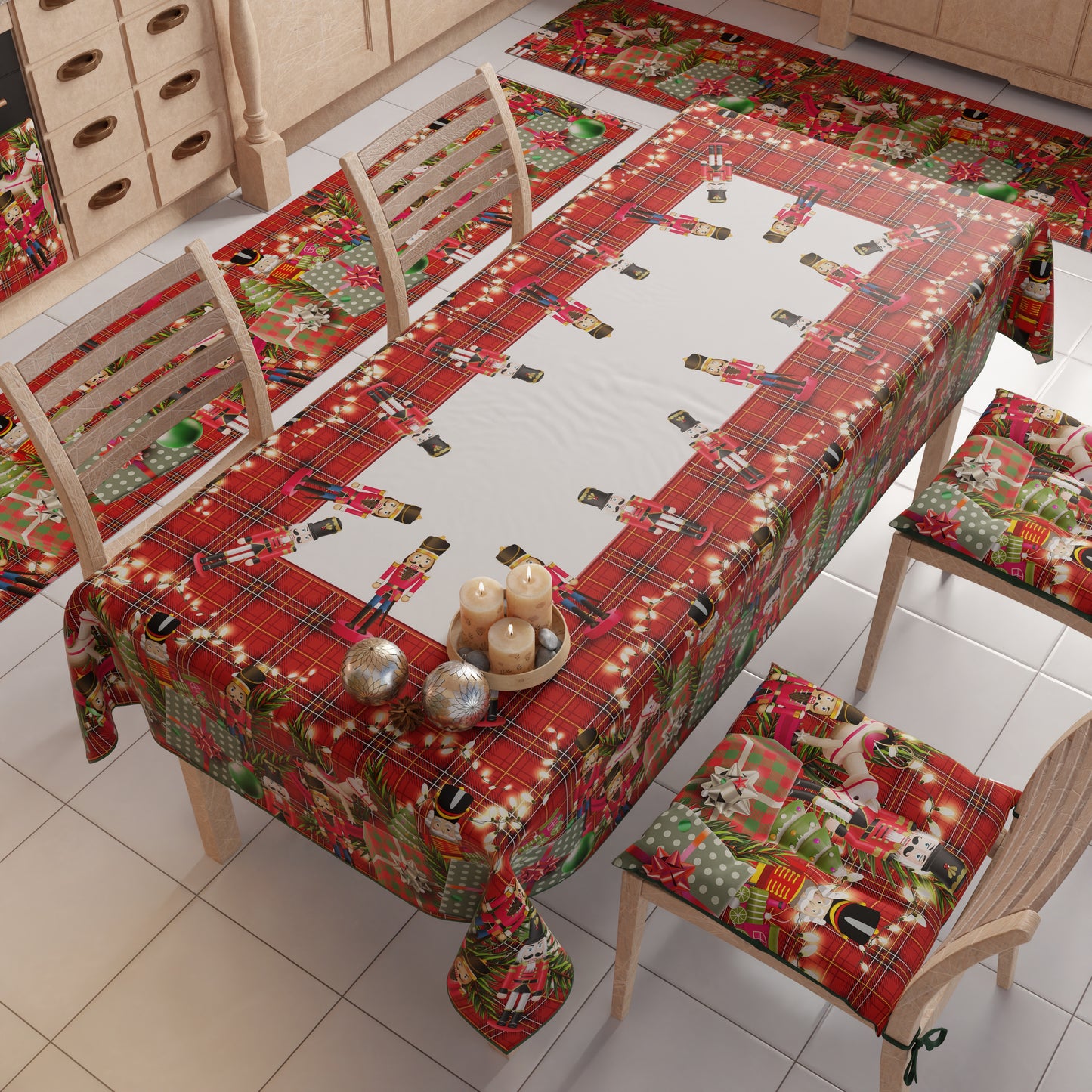 Nappe de Noël, Nappe de table anti-taches, Protège-table de cuisine Soldats de plomb
