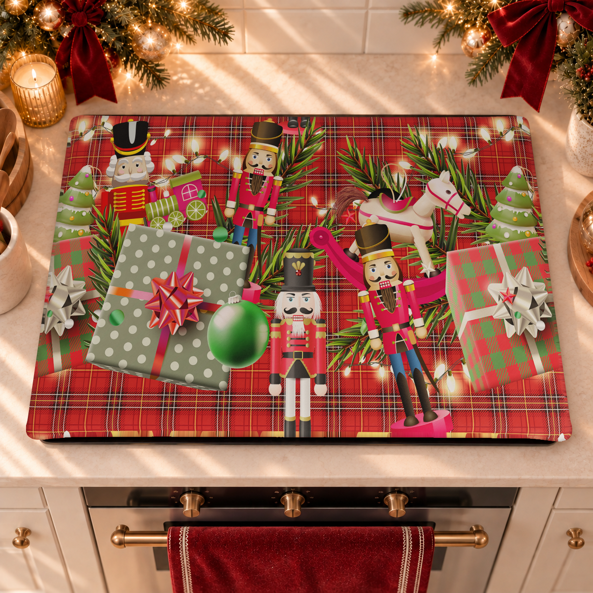 Christmas Stove Cover Kitchen Cover in Digital Print Soldiers