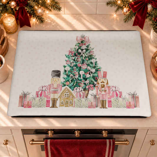 Housse de plaque de cuisson de Noël pour cuisine en impression numérique Soldats de plomb roses