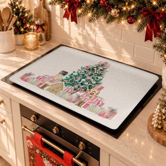 Housse de plaque de cuisson de Noël pour cuisine en impression numérique Soldats de plomb roses