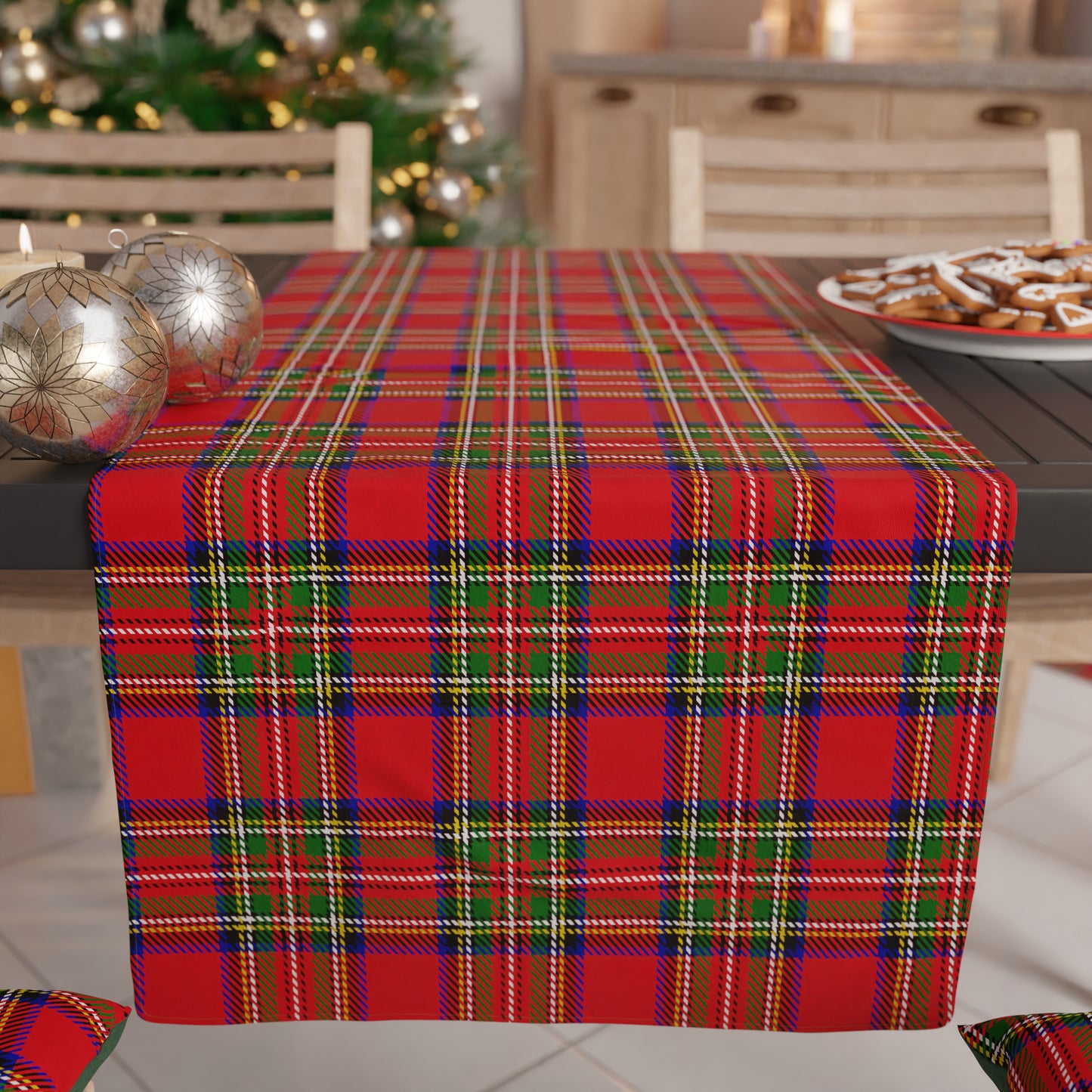 Chemin de table de Noël, chemin de table de Noël, nappe chemin de table de Noël, chemin de table de cuisine Tartan, motif écossais