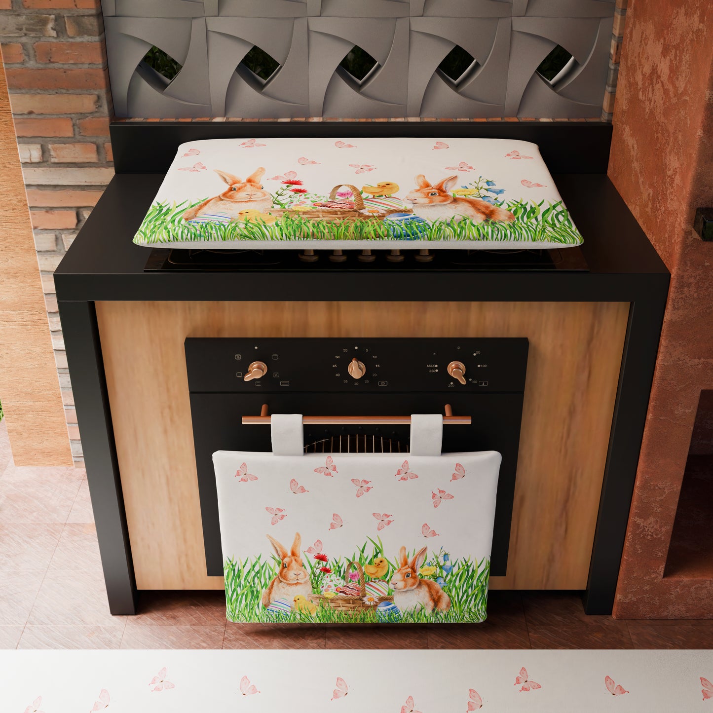 Copriforno Pasqua per Cucina in Stampa Digitale Bunny 1pz