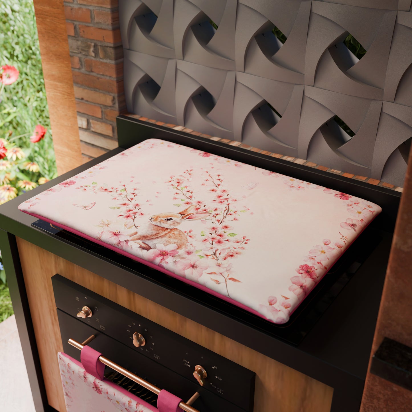 Couvre-feu de Pâques pour cuisine en impression numérique Fleur de Cerisier