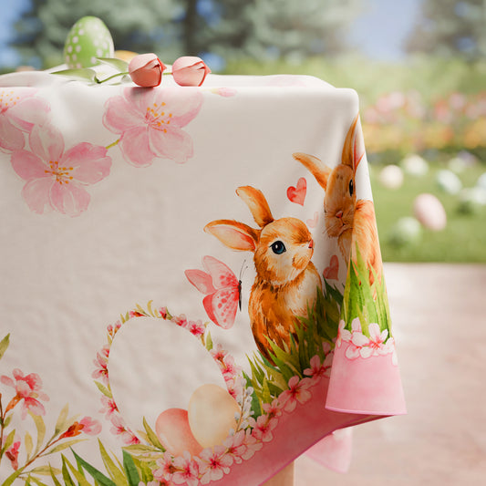 Tovaglia Pasquale da Tavola Antimacchia, Copritavolo Pasqua da Cucina Flora