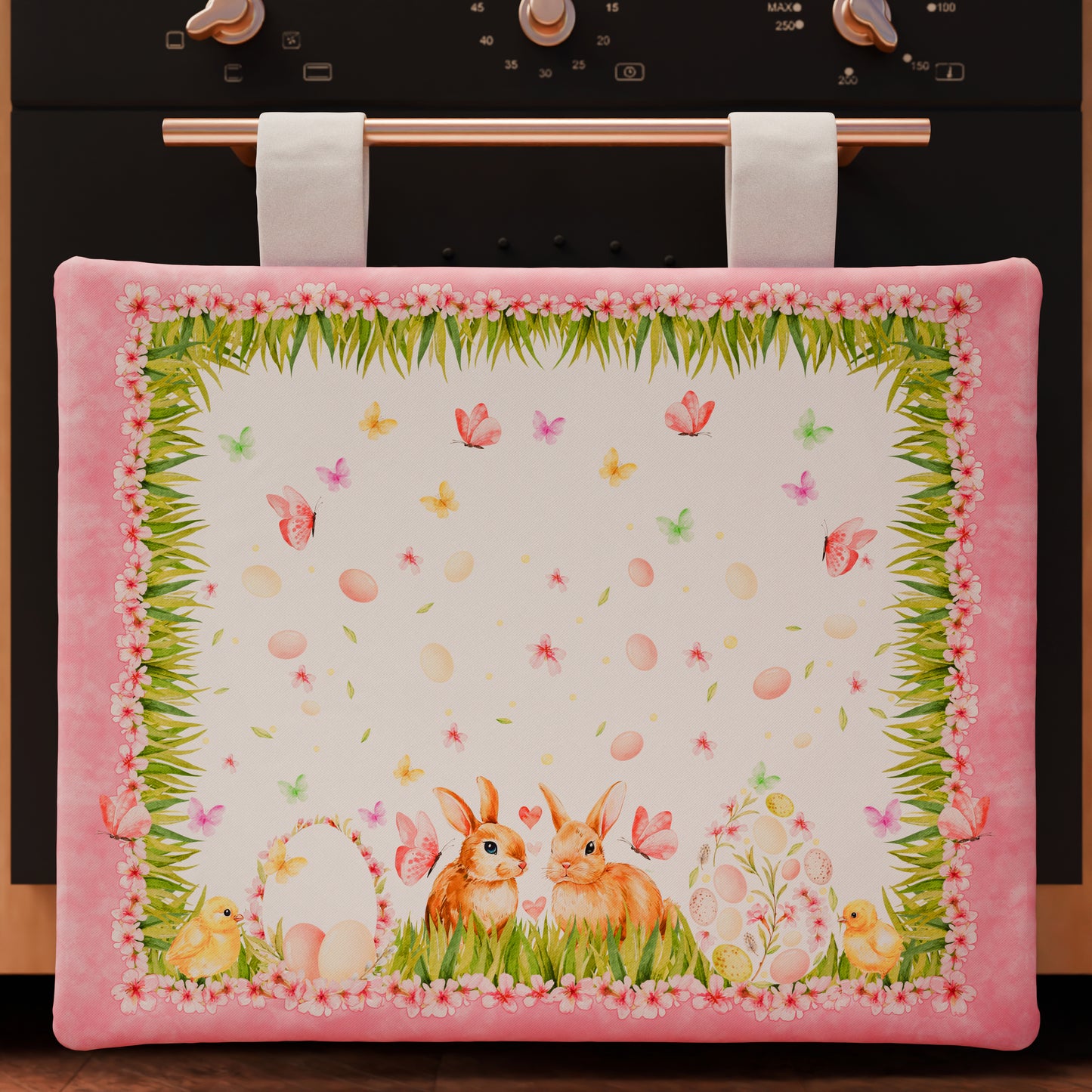 Housse de four Pâques pour cuisine en impression numérique Flora