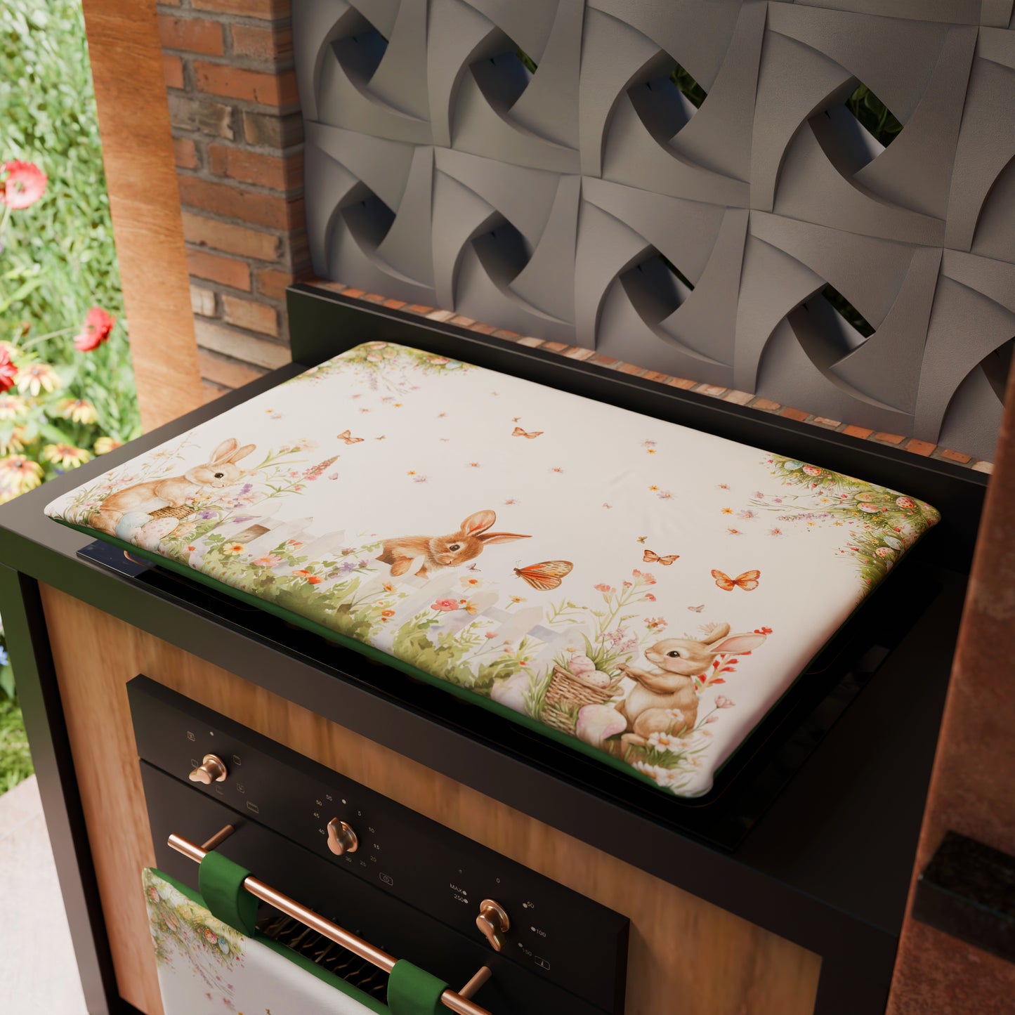 Couvre-feu de Pâques pour cuisine en impression numérique Jardin