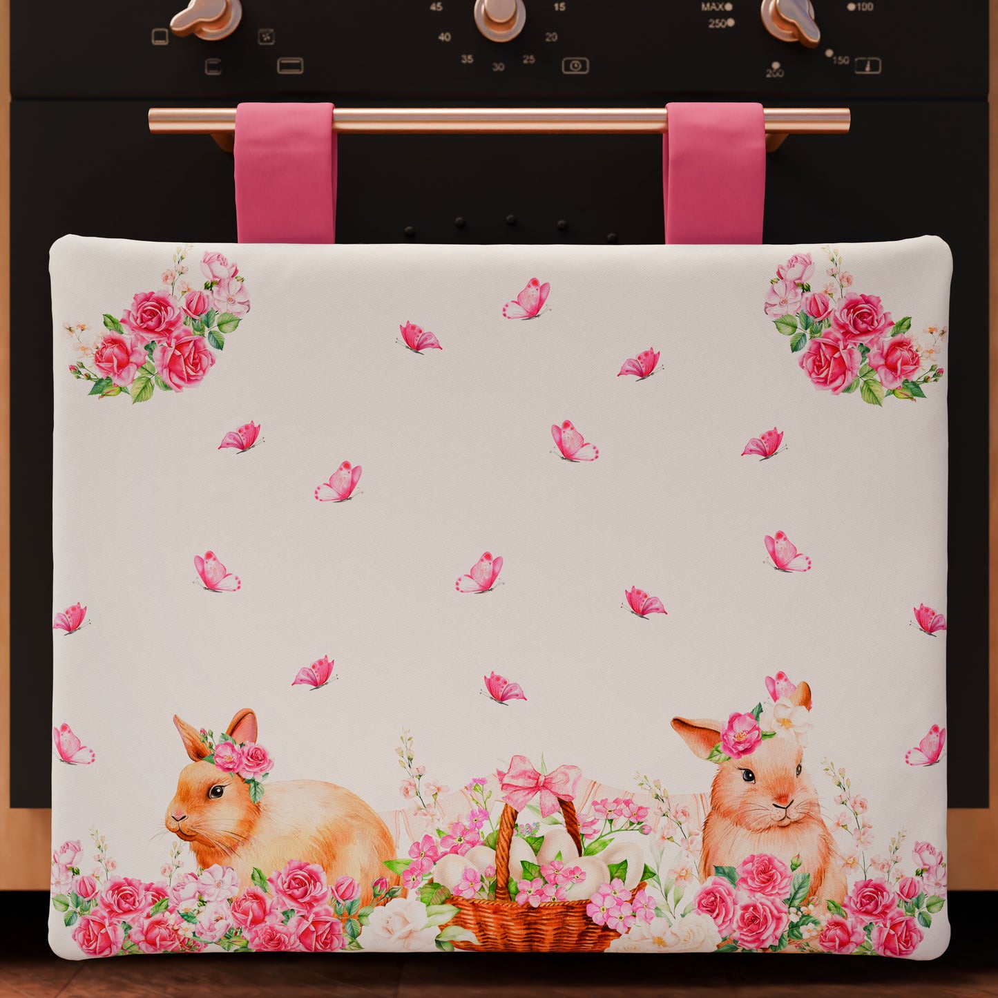 Housse de four de Pâques pour cuisine en impression numérique Lapin Rose 1 pièce