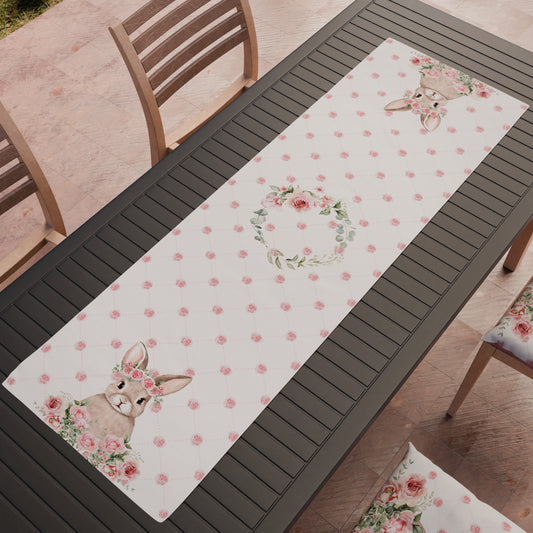 Runner Tavola Pasqua, Tovaglia Runner Pasqua, Runner Cucina Pink Rabbit