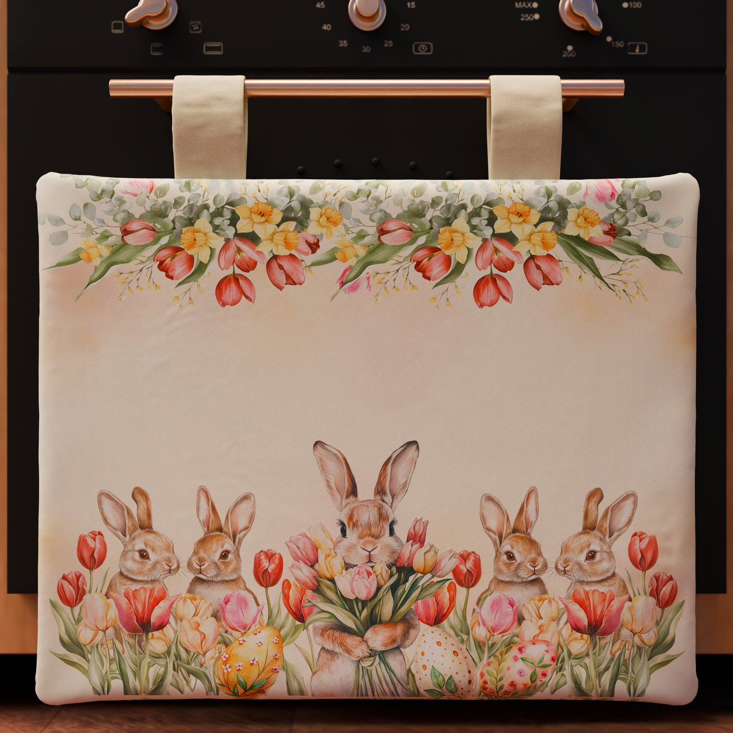 Housse de Four de Pâques pour Cuisine en Impression Numérique Tulipes