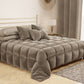 Couette, Couette d'Hiver Double Face en Velours Doux et Chaud Taupe