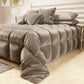 Couette, Couette d'Hiver Double Face en Velours Doux et Chaud Taupe