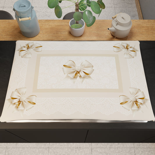 Coprifornello Coprifuochi Cucina in Stampa Digitale Fiocco Beige 1pz 50x70cm