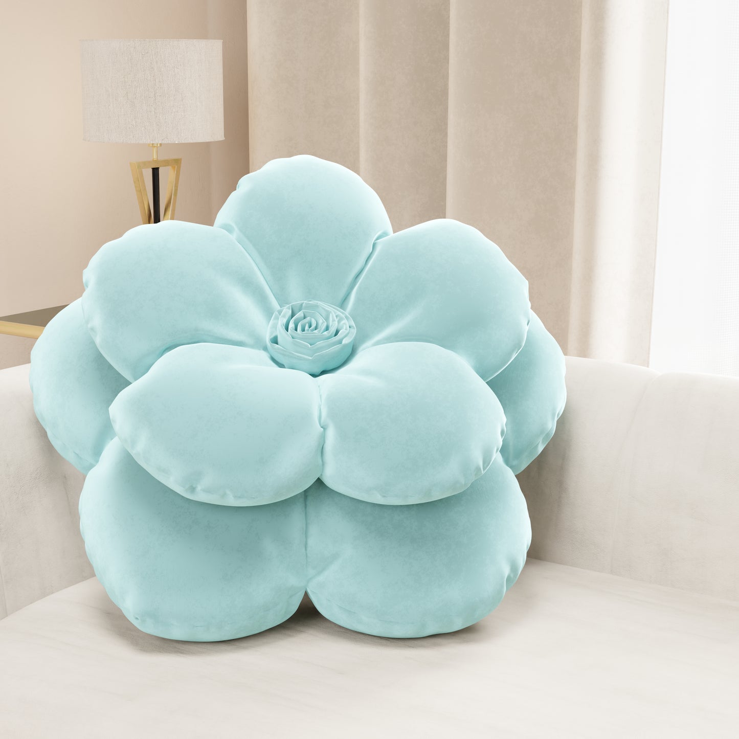 Coussin décoratif fleur ciel