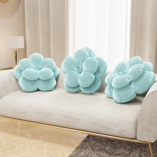 Cuscino Arredo Fiore Celeste