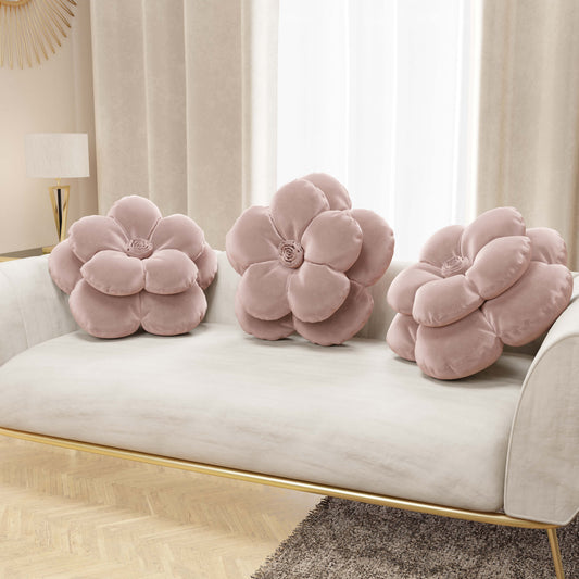 Cuscino Arredo Fiore Cipria