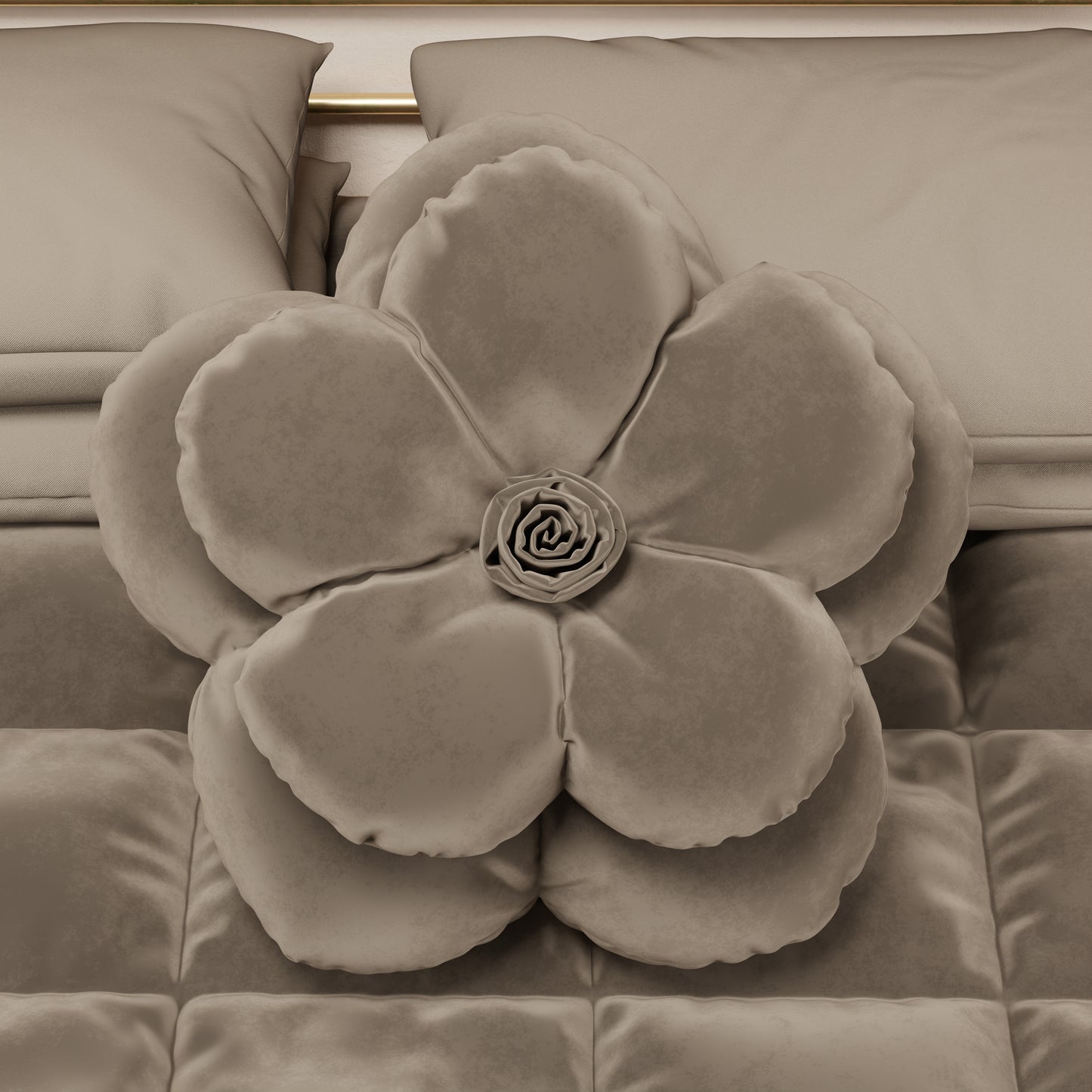 Cuscino Arredo Fiore Fango