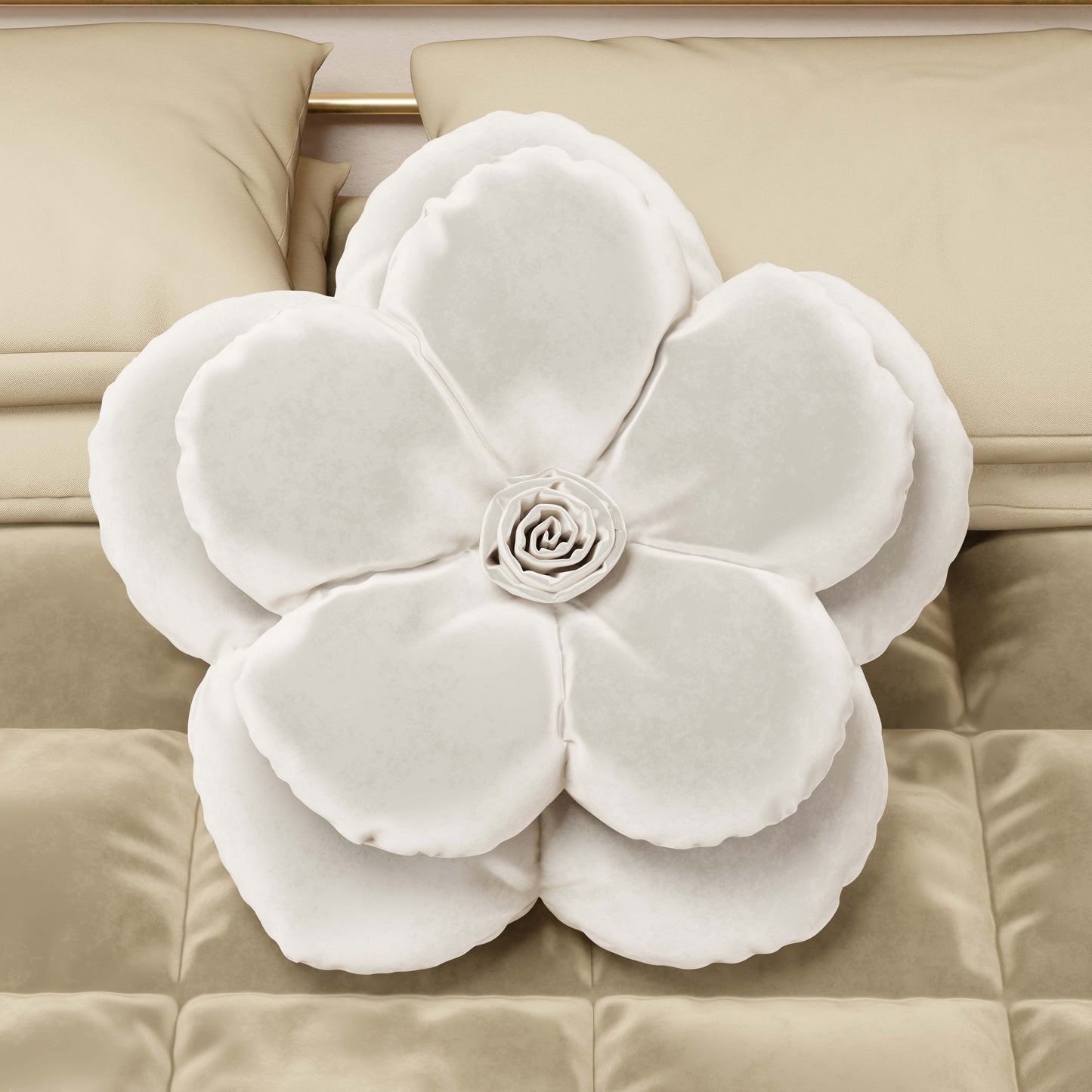 Coussin Décoratif Fleur Lait