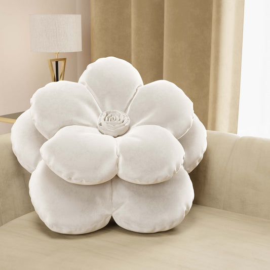 Cuscino Arredo Fiore Latte