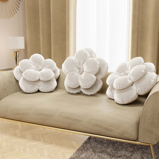 Cuscino Arredo Fiore Latte