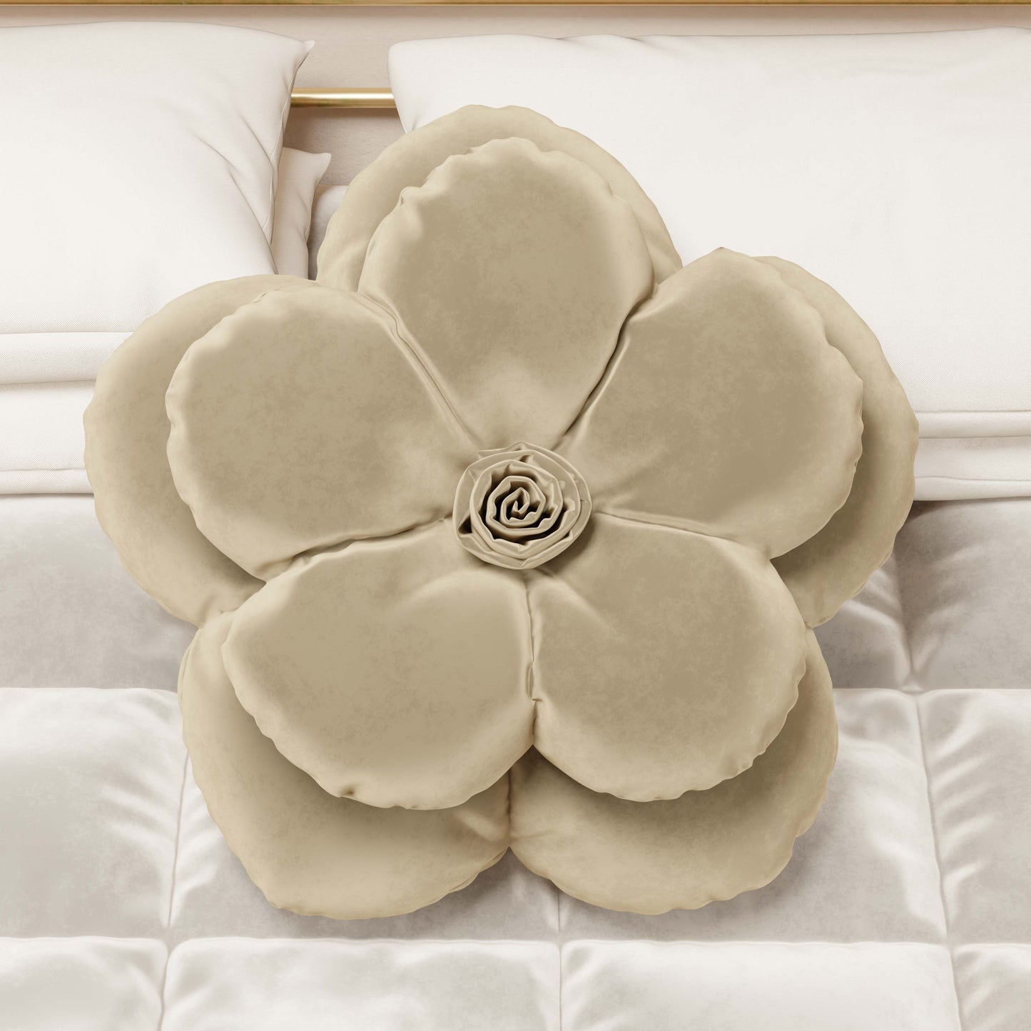 Coussin Décoratif Fleur Crème