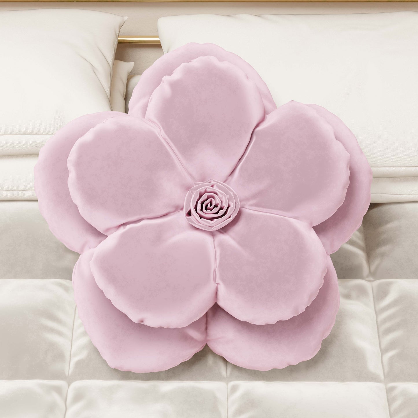 Coussin décoratif fleur rose