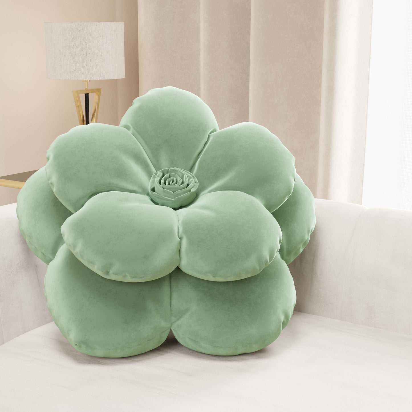 Coussin décoratif fleur sauge