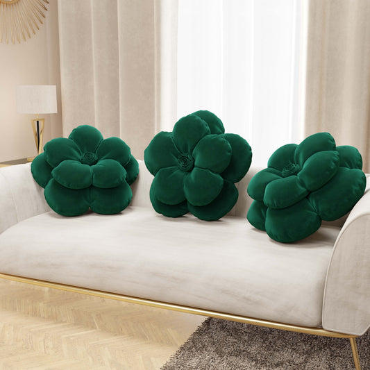 Cuscino Arredo Fiore Smeraldo