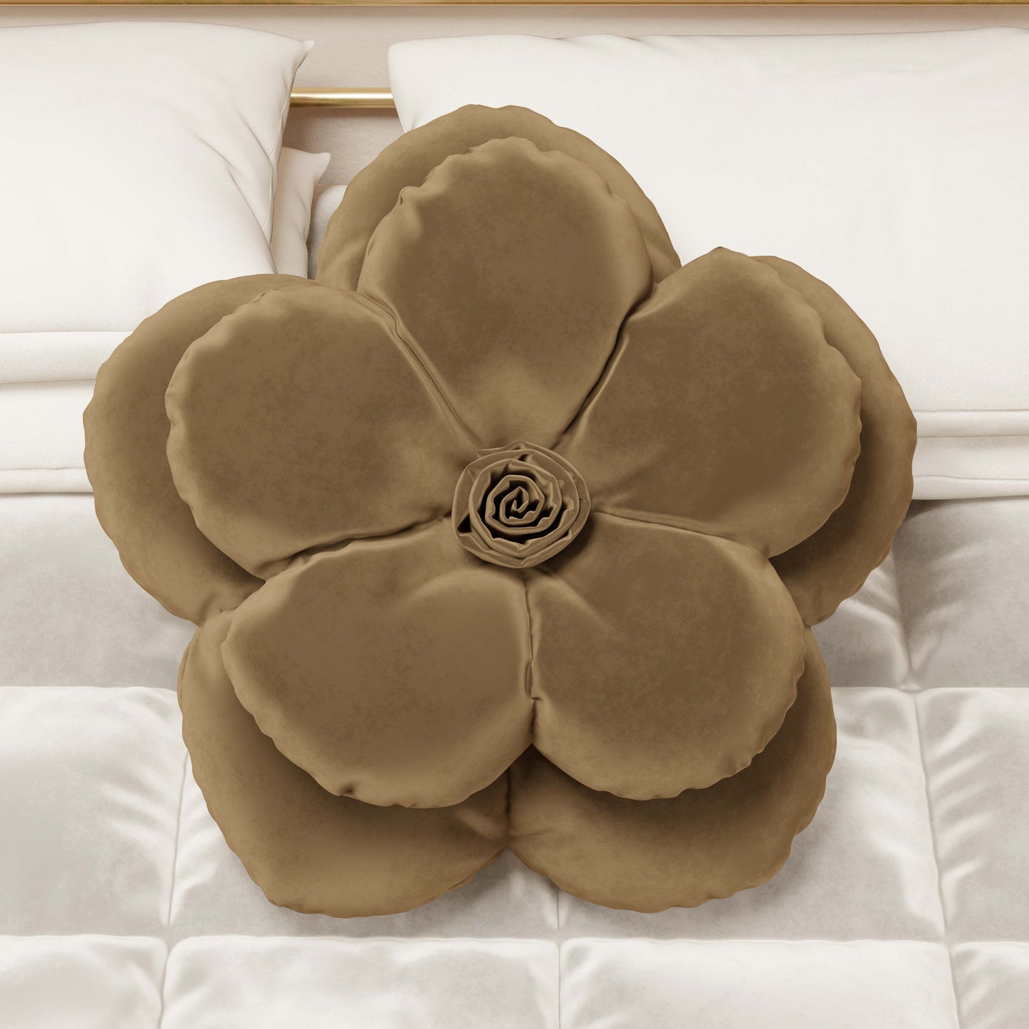 Coussin Décoratif Fleur Taupe