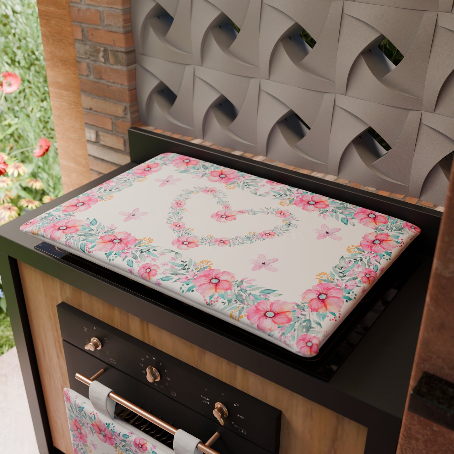 Housse de plaque de cuisson pour cuisine en impression numérique Florale-01 1 pièce 50x70cm