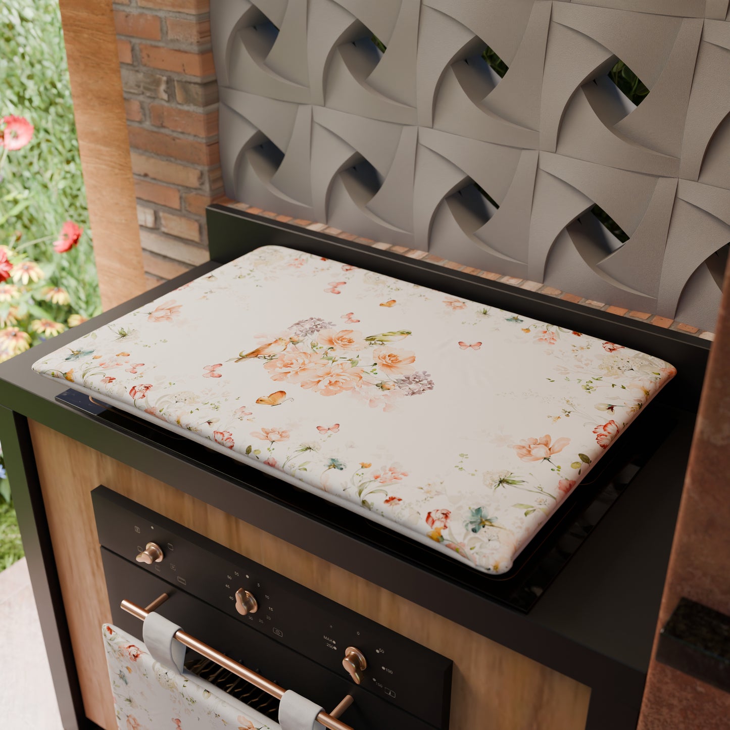 Housse de plaque de cuisson en impression numérique Floral 06 1pz 50x70cm