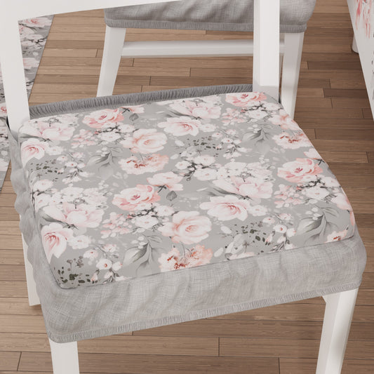 Coprisedia con Elastico Floreale-17 Grigio Scuro | Stampa 4K | 2 o 6 Pz