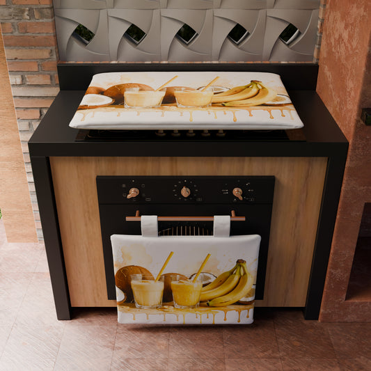 Copriforno per Cucina in Stampa Digitale Fruit - Cocco e Banana