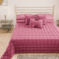 Courtepointe couvre-lit printanière et automnale en velours double face fuchsia