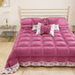 Couette d'hiver en velours doux et chaud avec volant et dentelle rebrodée fuchsia par Sissy