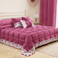 Couette d'hiver en velours doux et chaud avec volant et dentelle rebrodée fuchsia par Sissy