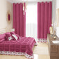 Tenda a Pannello in Velluto per Interni con Anelli e Pizzo Rebrodè, 140x280 cm, Fucsia by Sissy