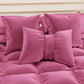 Cuscino Arredo Fiocco in Velluto 40x50 cm, Cuscino divano Fucsia