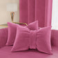 Cuscino Arredo Fiocco in Velluto 40x50 cm, Cuscino divano Fucsia
