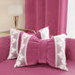 Coussin décoratif nœud en velours avec volant et dentelle rebrodée 40x50 cm, coussin de canapé fuchsia par Sissy