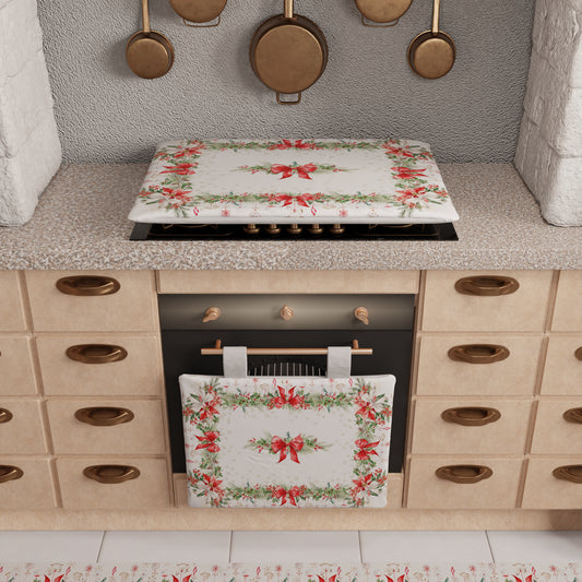 Protection de plaque de cuisson de Noël en impression numérique Guirlande de Noël
